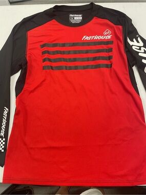 Fasthouse Men's Red and Black Long Sleeve Jersey